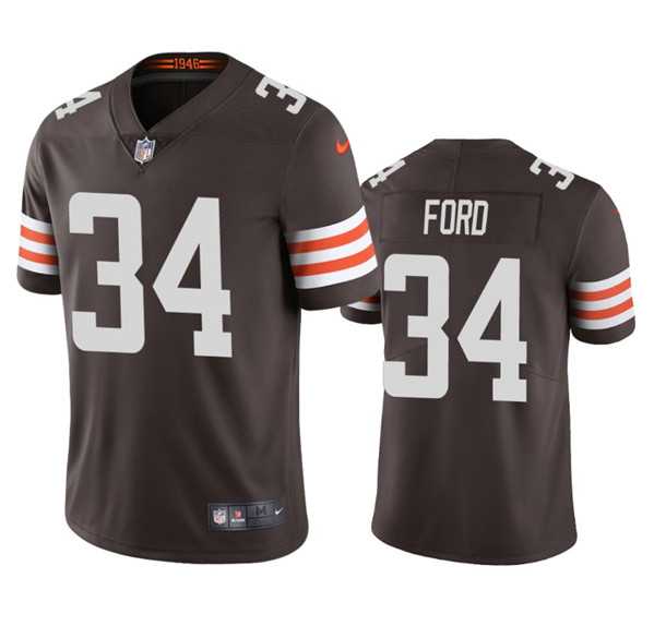 Men & Women & Youth Cleveland Browns #34 Jerome Ford Brown Vapor Limited Jersey->cleveland browns->NFL Jersey